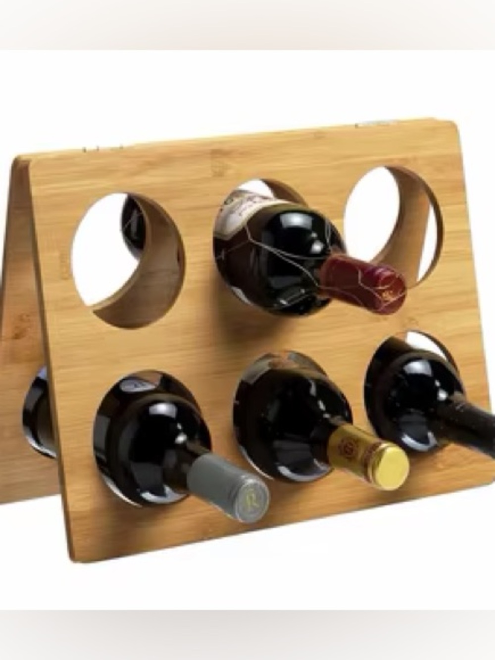 Bombay Acacia Wooden 6-Bottle Wine Rack